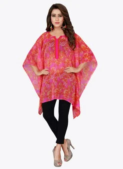 Pink Georgette Kaftan After Six Wear -Indo Clothing Shop pink georgette kaftan kfmnc001 u