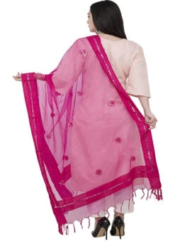 Pink Organza Cotton Gota Patti Work Dupatta Festive Wear -Indo Clothing Shop pink organza cotton gota patti work dupatta dpdmfmfd022 b
