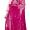Pink Organza Cotton Gota Patti Work Dupatta Festive Wear