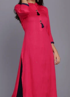 Pink Rayon Kurta Palazzo Suit Party Wear