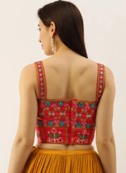 Pink Silk Embroidered Work Blouse Party Wear -Indo Clothing Shop pink silk embroidered work blouse blspfb133 b