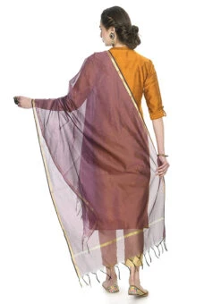 Purple Art Silk Banarasi Dupatta After Six Wear -Indo Clothing Shop purple art silk banarasi dupatta dpsdmfd187 b