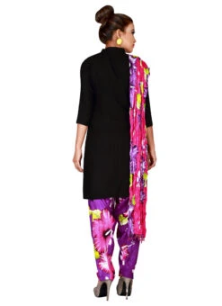 Purple Cotton Semi Patiala Pant After Six Wear -Indo Clothing Shop purple cotton semi patiala pant wbpat085 b