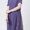 Purple Georgette Kurta Straight Pant Set Work Wear