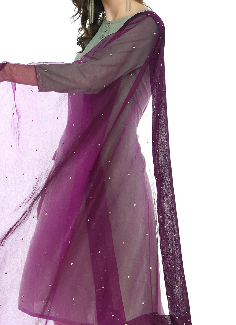 Purple Organza Stone Work Dupatta After Six Wear 1 Purple Organza Stone Work Dupatta After Six Wear
