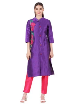 Purple Raw Silk Embroidery Work Kurta Straight Pant Set Party Wear 6 Purple Raw Silk Embroidery Work Kurta Straight Pant Set Party Wear -Indo Clothing Shop purple raw silk embroidery work kurta straight pant set krskinf9900519 u