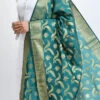 Rama Green Banarasi Silk Weaving Work Dupatta Work Wear