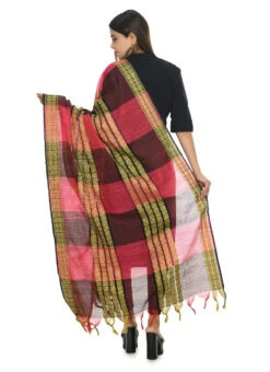 Rani Pink Handloom Cotton Weaving Work Dupatta Work Wear -Indo Clothing Shop rani pink handloom cotton weaving work dupatta dpdmimfd069 b