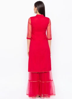 Rani Pink Net Embroidered Kurta Sharara Set After Six Wear 7 Rani Pink Net Embroidered Kurta Sharara Set After Six Wear -Indo Clothing Shop rani pink net embroidered kurta sharara set krsmnc2124ks b