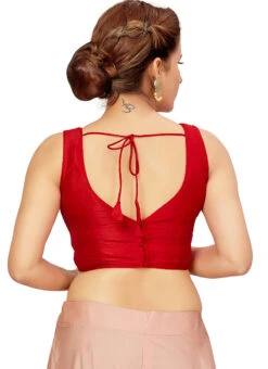 Red Art Silk Blouse After Six Wear 7 Red Art Silk Blouse After Six Wear -Indo Clothing Shop red art silk blouse blmff1818 b