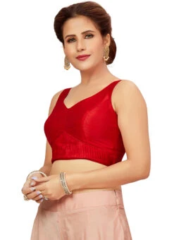 Red Art Silk Blouse After Six Wear 6 Red Art Silk Blouse After Six Wear -Indo Clothing Shop red art silk blouse blmff1818 u