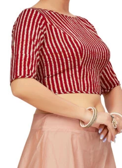 Red Blended Cotton Blouse After Six Wear