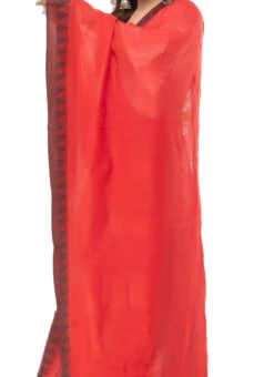 Red Blended Cotton Dupatta After Six Wear