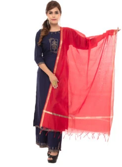 Red Chanderi Cotton Dupatta Festive Wear 6 Red Chanderi Cotton Dupatta Festive Wear -Indo Clothing Shop red chanderi cotton dupatta dpdmfmfd030 u