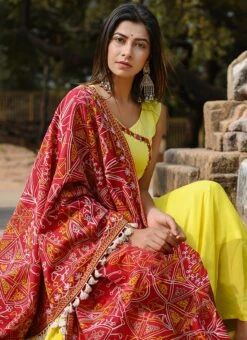 Red Cotton Dupatta Party Wear 7 Red Cotton Dupatta Party Wear -Indo Clothing Shop red cotton dupatta dssprq2540 b