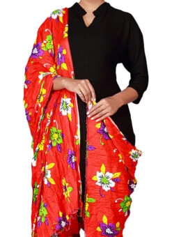 Red Cotton Semi Patiala Pant After Six Wear