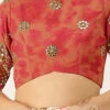 Red Gota Georgette Blouse Festive Wear