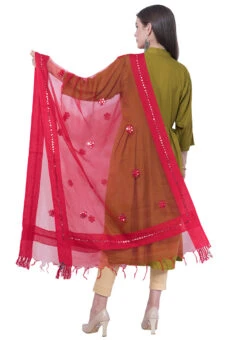 Red Organza Gotta Patti Work Dupatta After Six Wear -Indo Clothing Shop red organza gotta patti work dupatta dpsdmfd203 b