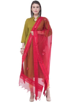 Red Organza Gotta Patti Work Dupatta After Six Wear -Indo Clothing Shop red organza gotta patti work dupatta dpsdmfd203 u