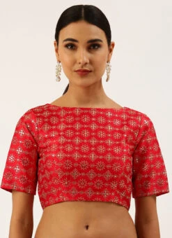 Red Silk Embroidery Work Blouse Party Wear 6 Red Silk Embroidery Work Blouse Party Wear -Indo Clothing Shop red silk embroidery work blouse blspfb179re u