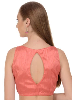 Rouge Pink Art Dupion Silk Plain Blouse Festive Wear -Indo Clothing Shop rouge pink art dupion silk plain blouse bldiw3 b