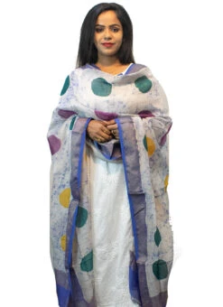 Royal Blue With White Art Silk Dupatta Festive Wear -Indo Clothing Shop royal blue with white art silk dupatta dpsoas1089 b