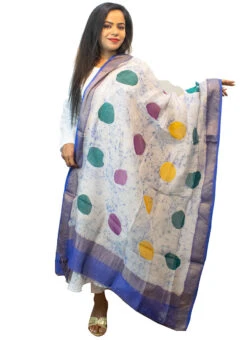 Royal Blue With White Art Silk Dupatta Festive Wear -Indo Clothing Shop royal blue with white art silk dupatta dpsoas1089 u