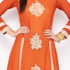 Rust Georgette Embroidered Kurta Palazzo Set Party Wear