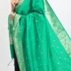 Sea Green Banarasi Silk Weaving Work Dupatta Work Wear