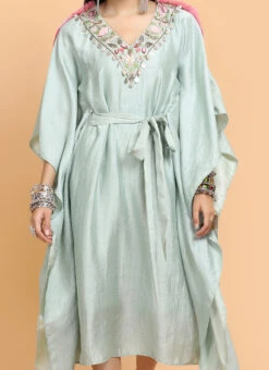 Sea Green Kaftan Set Party Wear