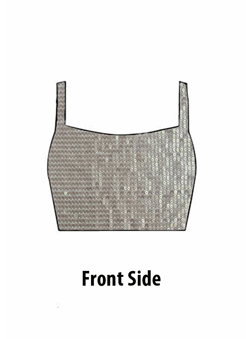 Silver Georgette Sequins Blouse Festive Wear 4 Silver Georgette Sequins Blouse Festive Wear - Image 4