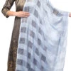 Silver Grey Cotton Weaving Work Dupatta Work Wear