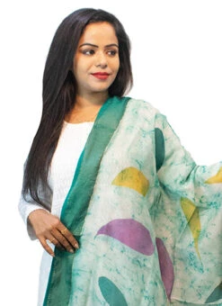 Teal Green With White Art Silk Dupatta Festive Wear -Indo Clothing Shop teal green with white art silk dupatta dpsoas1082 b