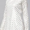 White Foil Print Knee Length Kurta Set Festive Wear