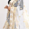 White Organza Cotton Gota Work Dupatta Work Wear