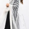 White Organza Cotton Mirror Embroidery Dupatta Work Wear