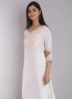 White Rayon Kurta Palazzo Set Work Wear -Indo Clothing Shop white rayon kurta palazzo set krsdmf1054tbwh b