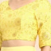 Yellow Chinon Embroidered Blouse Festive Wear