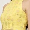 Yellow Embroidered Blouse Festive Wear