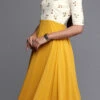 Yellow Embroidered Boat Neckline Gown Festive Wear
