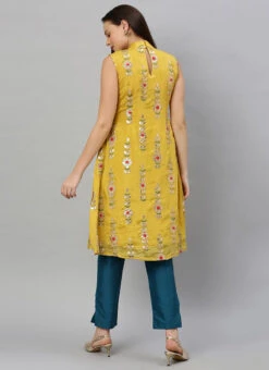 Yellow Embroidered Fabric Kurta Straight Pant Set Festive Wear 11 Yellow Embroidered Fabric Kurta Straight Pant Set Festive Wear -Indo Clothing Shop yellow embroidered fabric kurta straight pant set KSBS01912106 b
