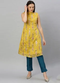 Yellow Embroidered Fabric Kurta Straight Pant Set Festive Wear 10 Yellow Embroidered Fabric Kurta Straight Pant Set Festive Wear -Indo Clothing Shop yellow embroidered fabric kurta straight pant set KSBS01912106 u