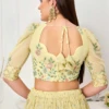 Yellow Georgette Embroidered Blouse Wedding Wear
