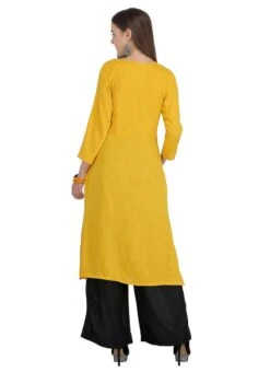 Yellow Plain Kurta Palazzo Set After Six Wear -Indo Clothing Shop yellow plain palazzo set iwsudsnsbph1 b