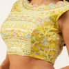 Yellow Silk Embroidery Blouse Party Wear